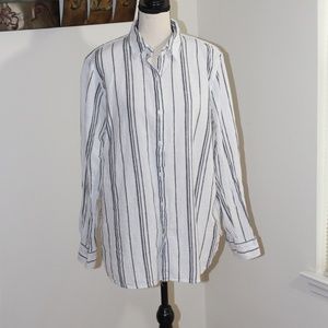 Chaps, Button down striped long sleeve shirt. .....